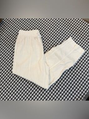 Athleta Casual Linen Drawstring Pants size SP Beachy & Comfy